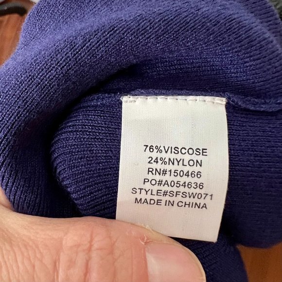 41 Hawthorn Navy Blue Scoop Neck Sleeveless Knit Dress Women's Size Large L - Picture 6 of 7